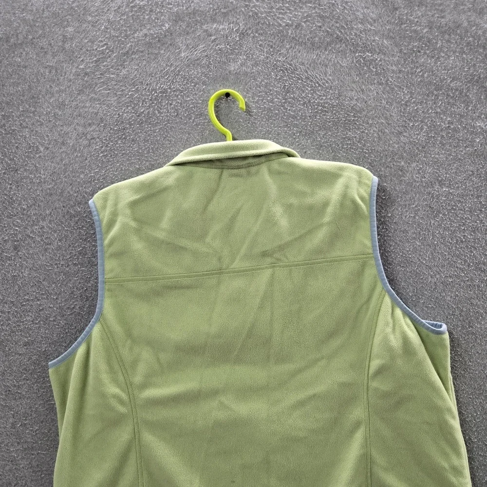 VINTAGE L.L. Bean Women Jacket XL Light Green‎ Vest Fleece Activewear Zipper